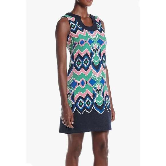 Gabby Skye Women's Mod Psychedelic U Neckline Mini Dress Size 6 - Picture 1 of 11